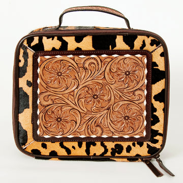 American Darling Jewelry Case Hand Tooled Hair-On Genuine Leather Women Bag Western Handbag Purse | Organizer for Travel